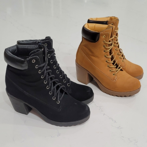 Women's Chunky Heel Boots 2 Pairs Size 8 - Picture 2 of 16